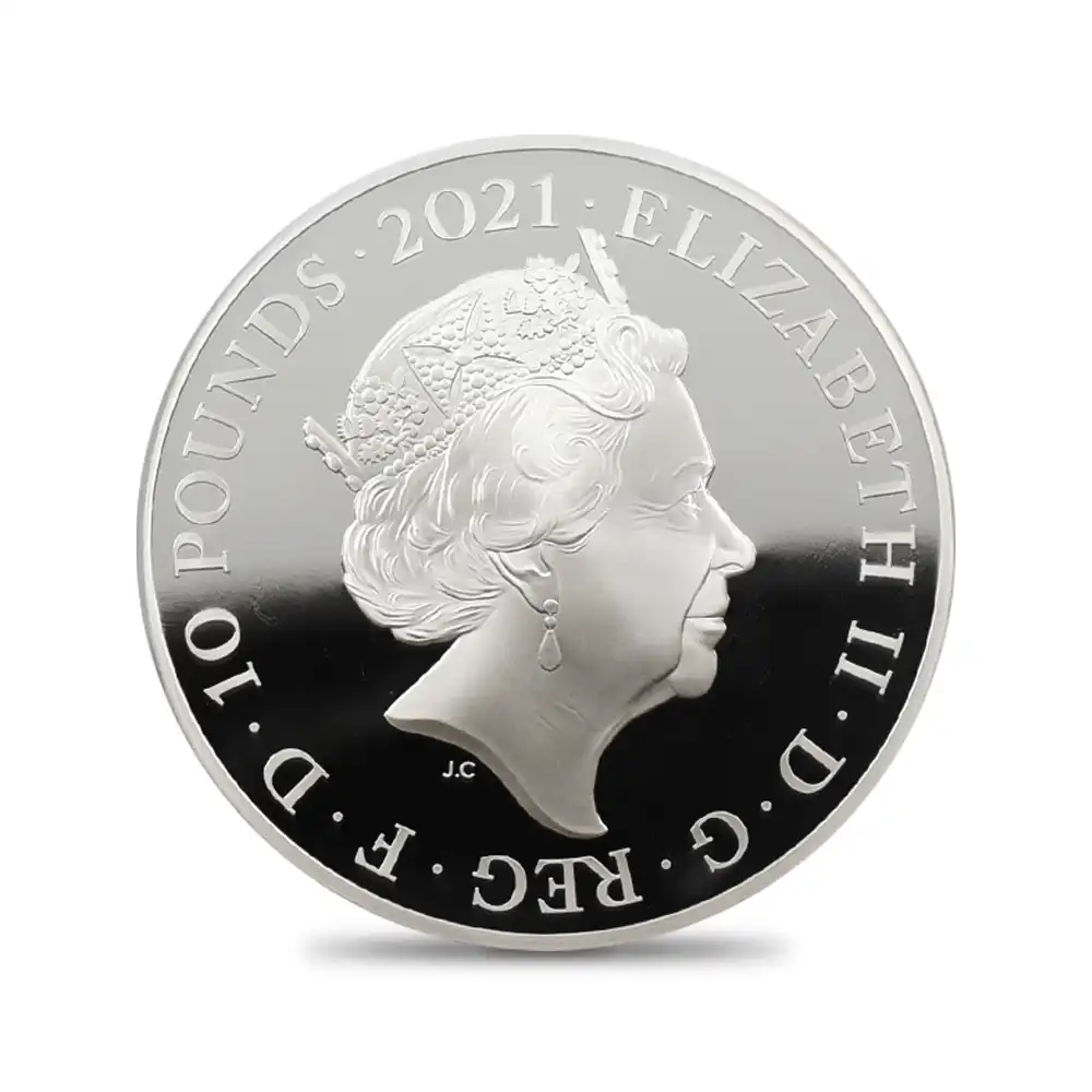 モダンコイン3:6466 2021 エリザベス2世 女王生誕95周年記念 10ポンド5オンス銀貨 NGC PF70UC 箱付き