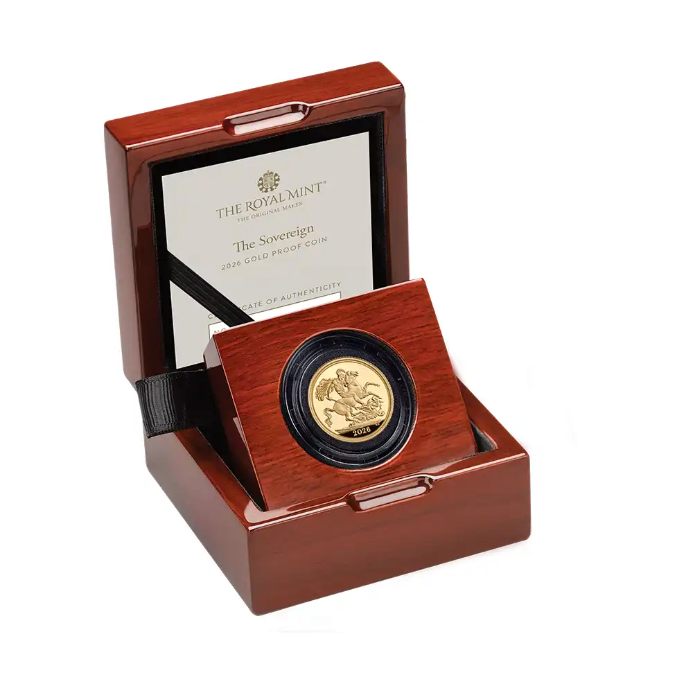 モダンコイン5：6467 2026 チャールズ3世 聖ジョージ竜退治 ソブリンプルーフ金貨 未鑑定 箱付き【ご予約承り品】