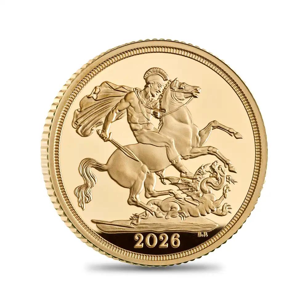 モダンコイン2：6469 2026 チャールズ3世 聖ジョージ竜退治 1・1/2・1/4ソブリンプルーフ金貨 未鑑定 箱付き【ご予約承り品】