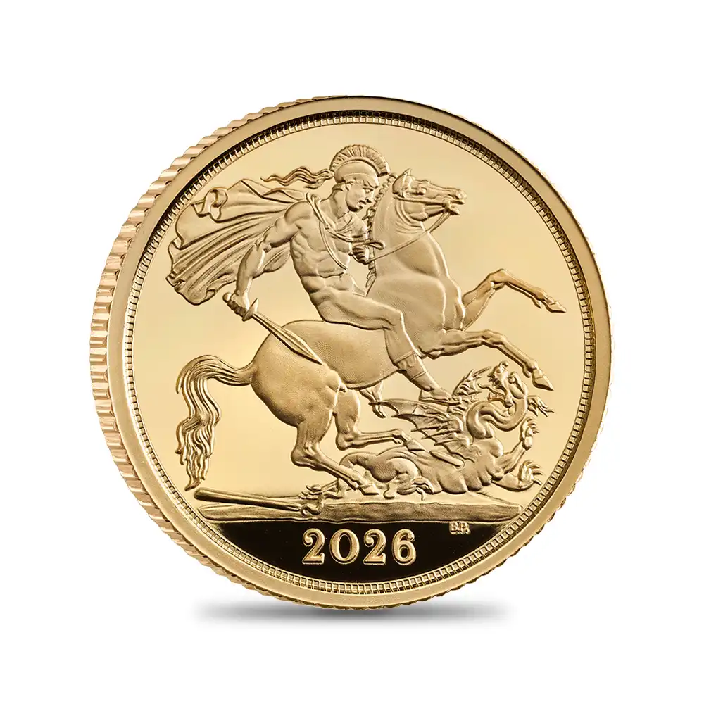 モダンコイン4：6469 2026 チャールズ3世 聖ジョージ竜退治 1・1/2・1/4ソブリンプルーフ金貨 未鑑定 箱付き【ご予約承り品】