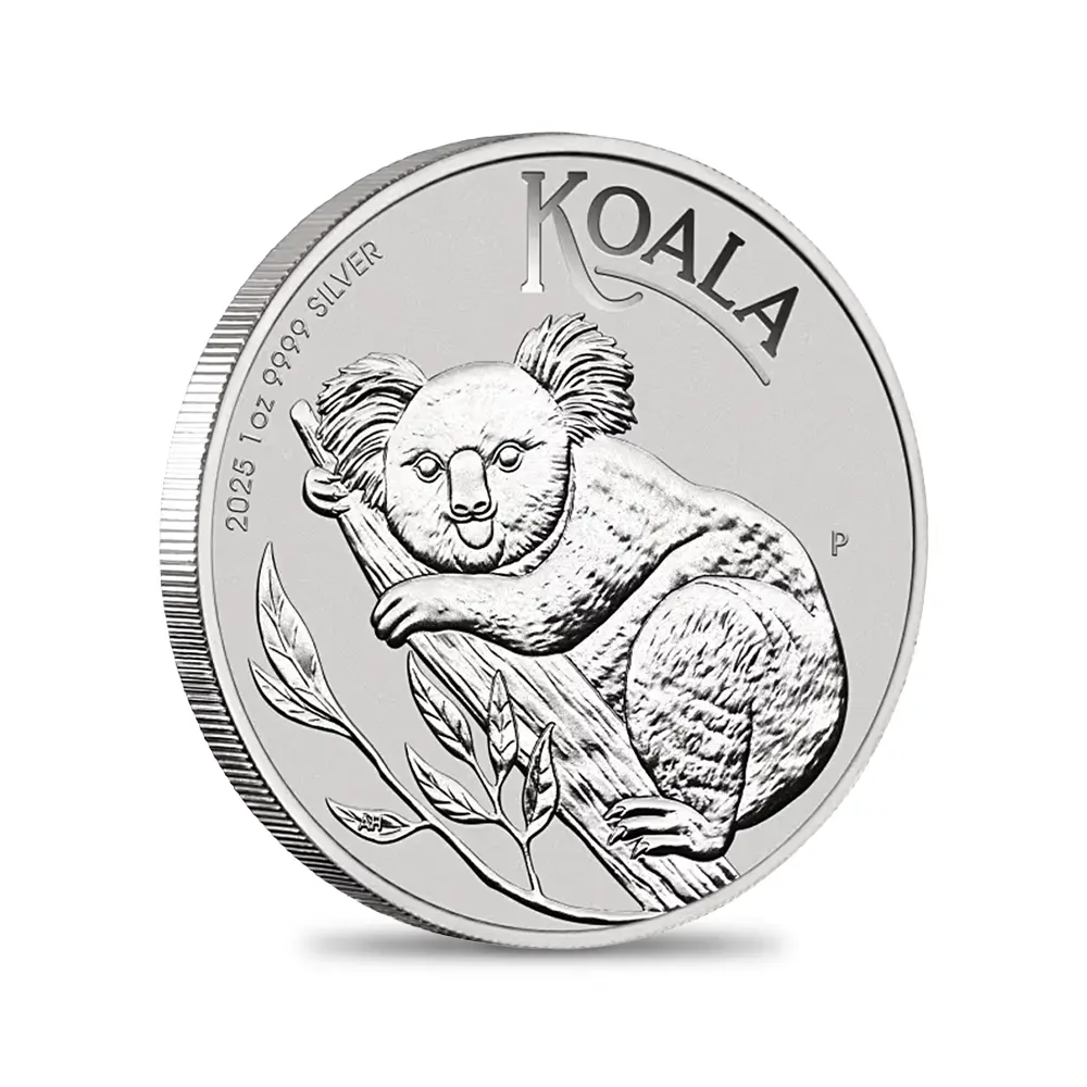 地金型4:6460 オーストラリア 2025 コアラ 1ドル 1オンス 銀貨 【1枚】 (コインケース付き)