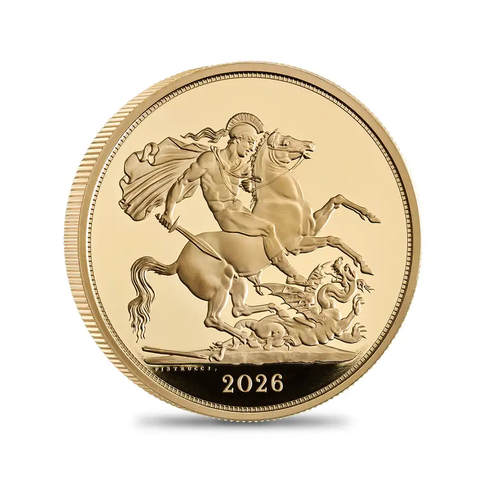 モダンコイン2:6470 2026 チャールズ3世 聖ジョージ竜退治 5・2・1・1/2・1/4ソブリンプルーフ金貨 未鑑定 箱付き【ご予約承り品】