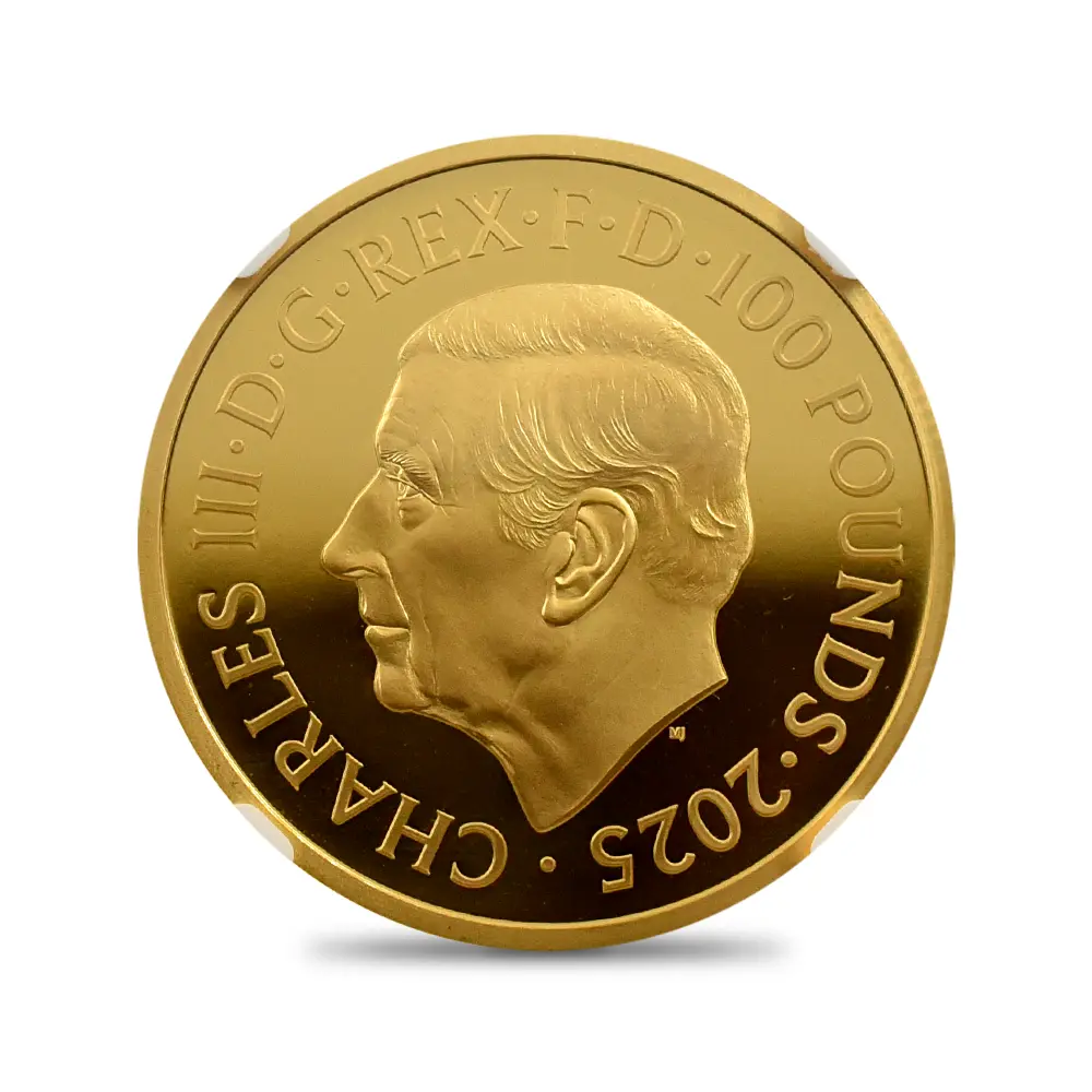 モダンコイン3：6481 2025 チャールズ3世 アメリカ独立戦争250周年 ジョージ3世＆ジョージ・ワシントン 100ポンド1オンス金貨  発行即日鑑定品 NGC PF70UC 箱付き