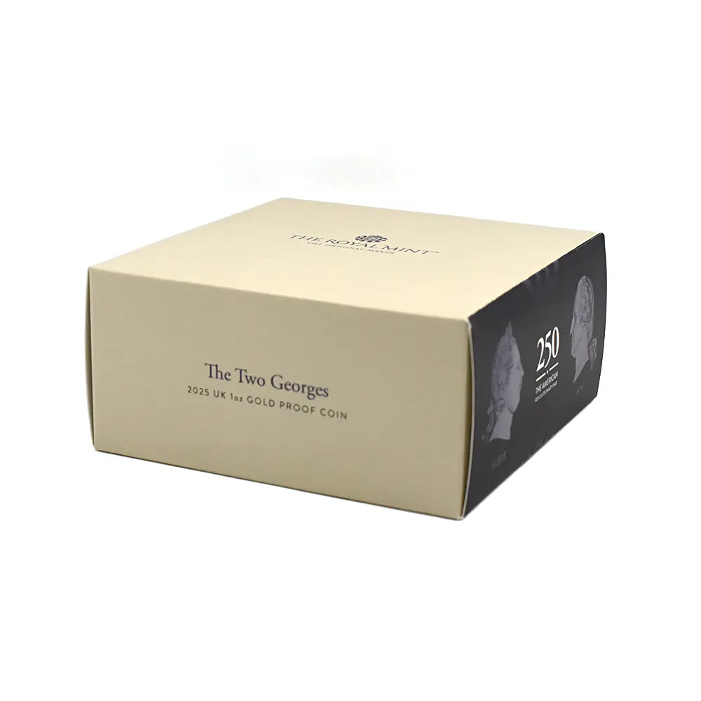 モダンコイン7：6481 2025 チャールズ3世 アメリカ独立戦争250周年 ジョージ3世＆ジョージ・ワシントン 100ポンド1オンス金貨  発行即日鑑定品 NGC PF70UC 箱付き