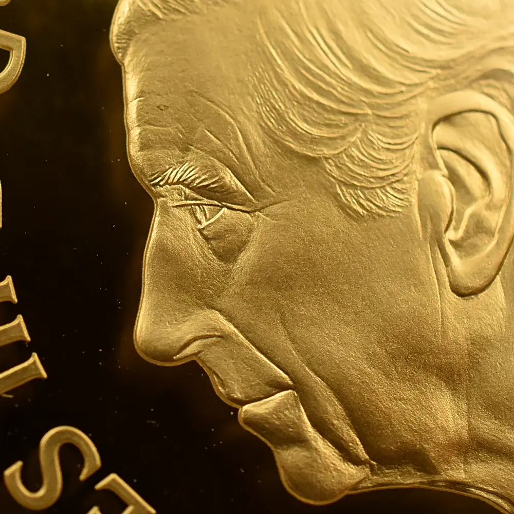 モダンコイン14：6481 2025 チャールズ3世 アメリカ独立戦争250周年 ジョージ3世＆ジョージ・ワシントン 100ポンド1オンス金貨  発行即日鑑定品 NGC PF70UC 箱付き