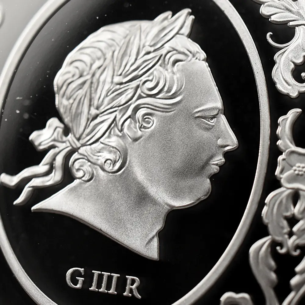 モダンコイン11：6474 2025 チャールズ3世 アメリカ独立戦争250周年 ジョージ3世＆ジョージ・ワシントン 2ポンド1オンス銀貨 発行即日鑑定品 NGC PF70UC 箱付き