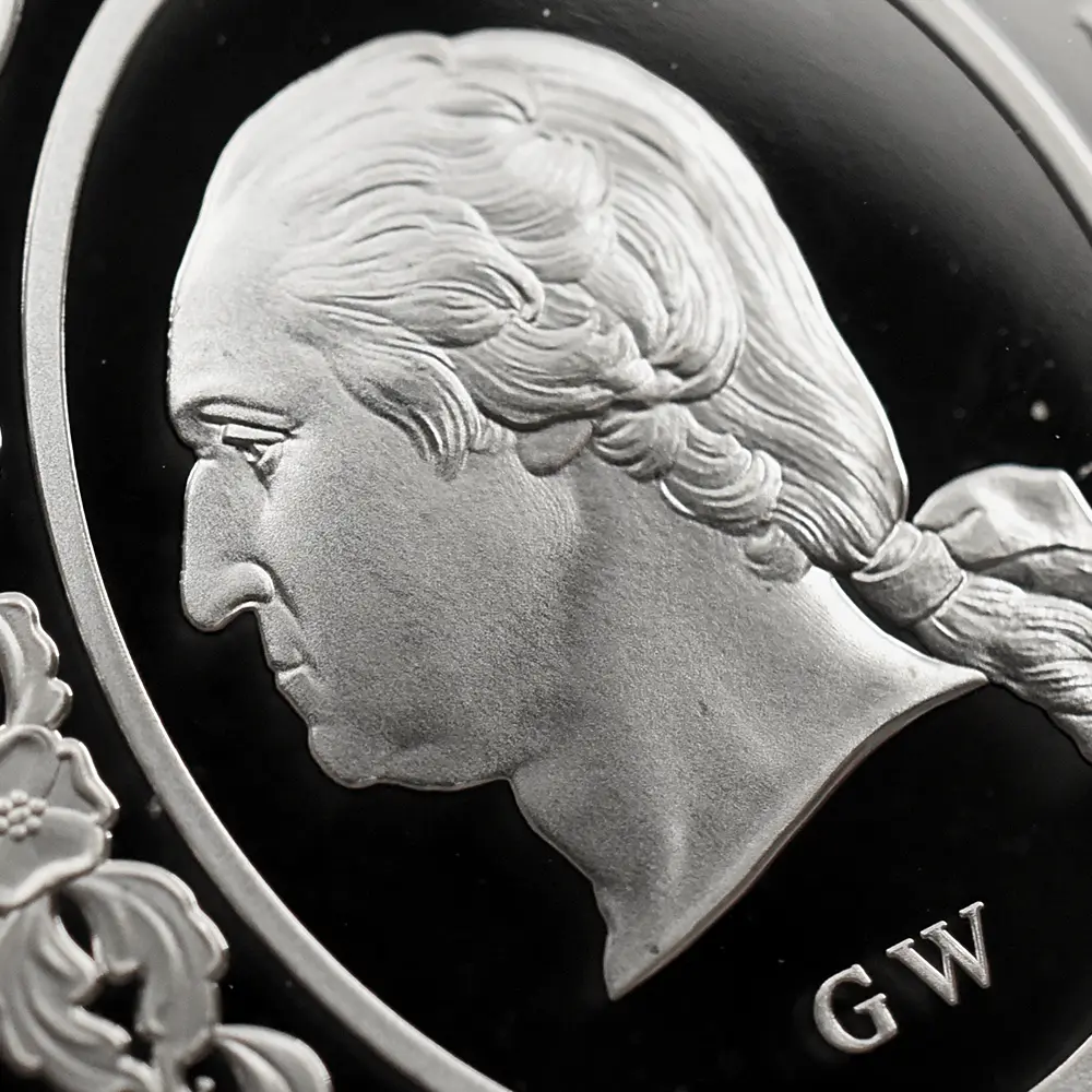 モダンコイン12：6474 2025 チャールズ3世 アメリカ独立戦争250周年 ジョージ3世＆ジョージ・ワシントン 2ポンド1オンス銀貨 発行即日鑑定品 NGC PF70UC 箱付き