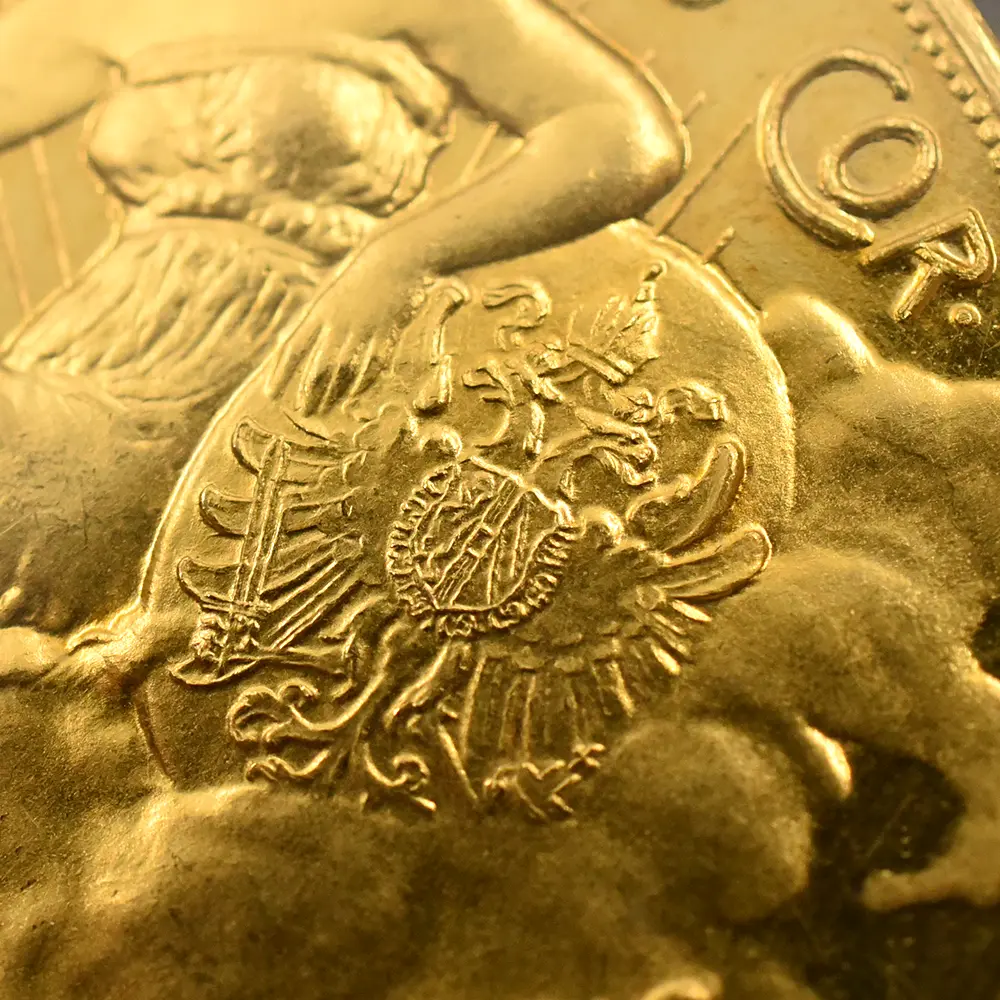 アンティークコイン12：6486 オーストリア 1908 フランツ・ヨーゼフ1世 皇位60周年記念 雲上の女神 100クローネ金貨 NGC PF63CA