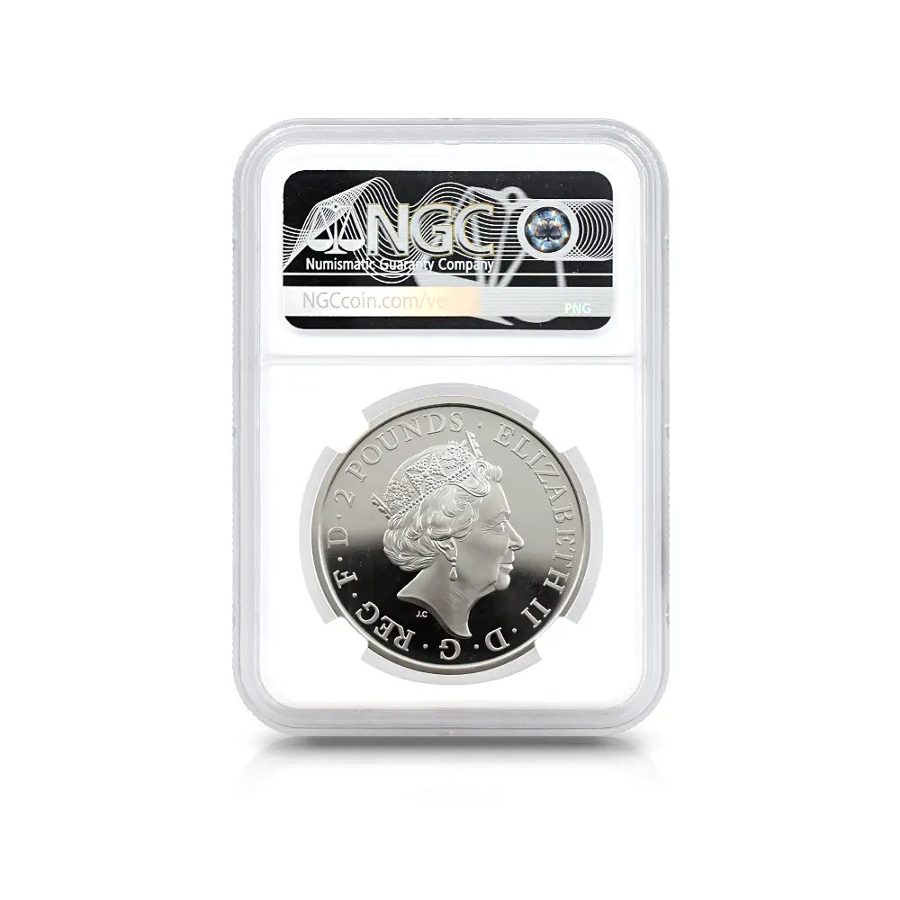 モダンコイン5:6488 2021 エリザベス2世 クイーンズビースト コンプリーター 英国王室の十大守護獣 2ポンド1オンス銀貨 NGC PF70UC 箱付き