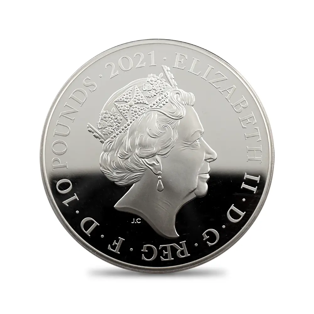 モダンコイン3:6468 2021 エリザベス2世 女王生誕95周年記念 10ポンド5オンス銀貨 PCGS PR69DCAM
