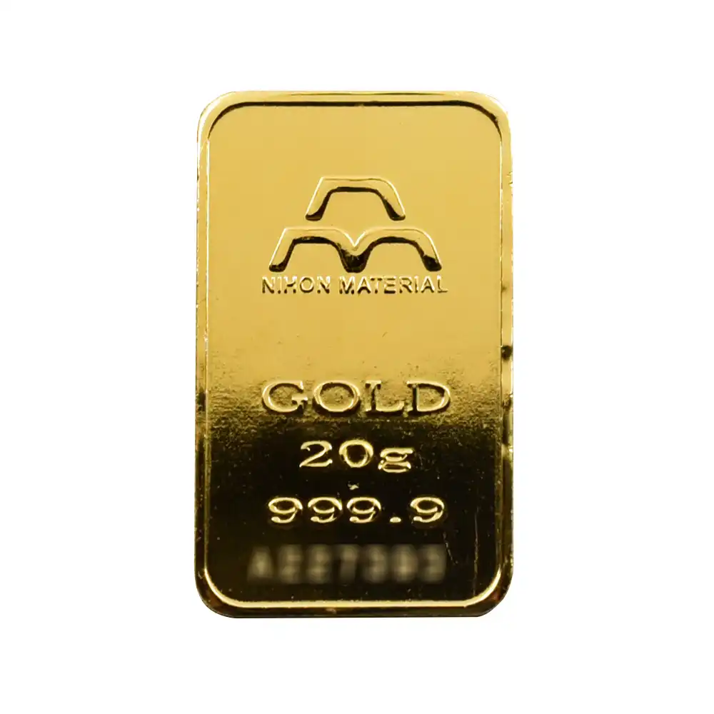 地金型2:6498 日本 日本マテリアル発行 20g 金の延べ板【1本】(ケース付き)