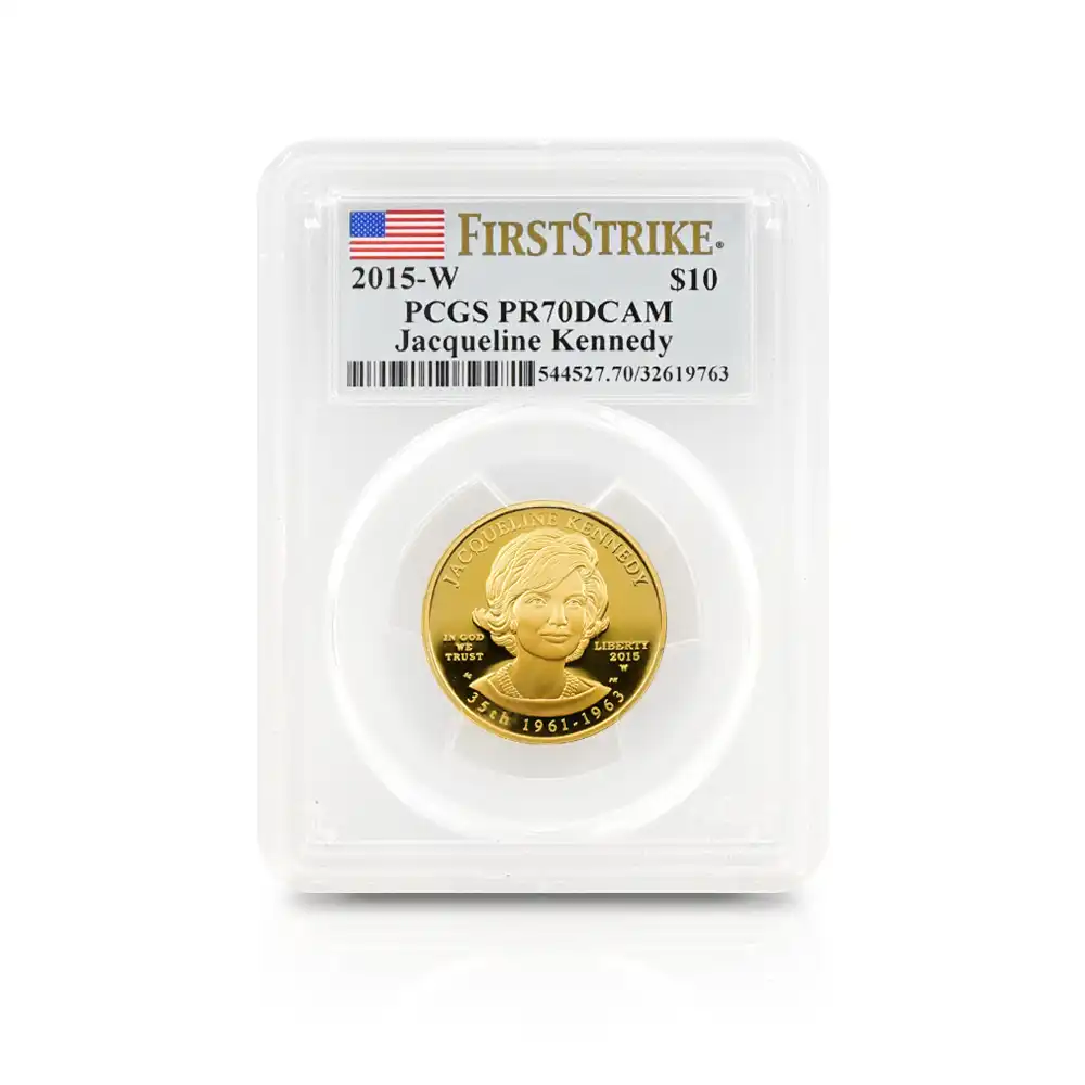 モダンコイン4:6500 アメリカ 2015W ジャクリーン・ケネディ 10ドル1/2オンス 金貨 ファーストストライク PCGS PR70DC