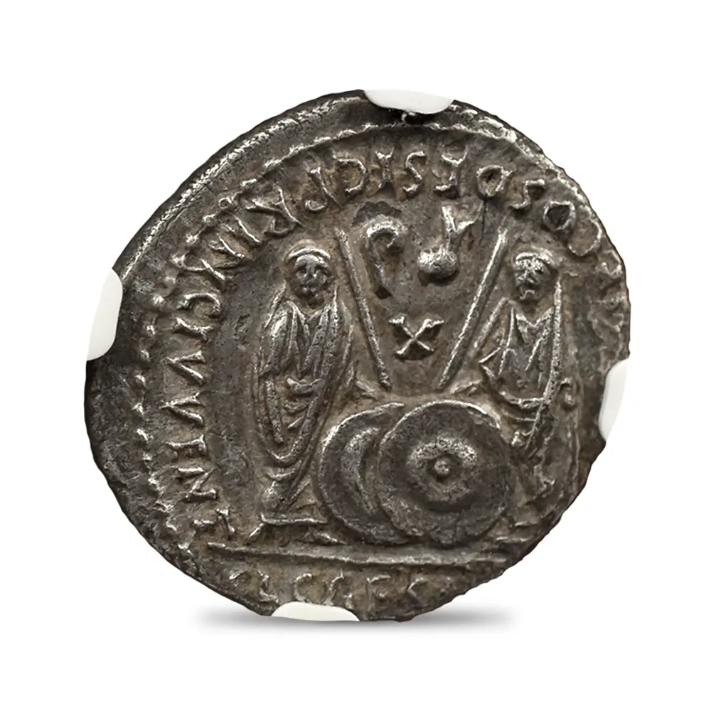 古代コイン3：6520 古代ローマ帝国 紀元前27-紀元14 アウグストゥス デナリウス銀貨 NGC AU Strike: 4/5 Surface: 3/5