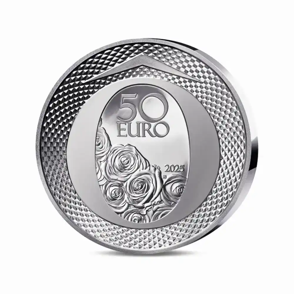 モダンコイン3：6505 フランス 2025 フランスの卓越 ランコム 50ユーロ5オンスプルーフ銀貨 未鑑定 箱付き【ご予約承り品】