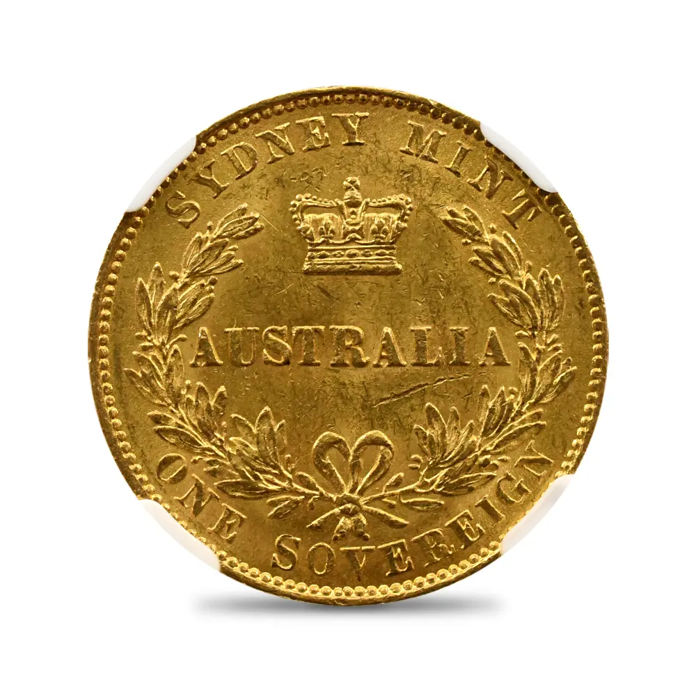 アンティークコイン3：6527 オーストラリア 1864 ヴィクトリア女王 ソブリン金貨 NGC MS61
