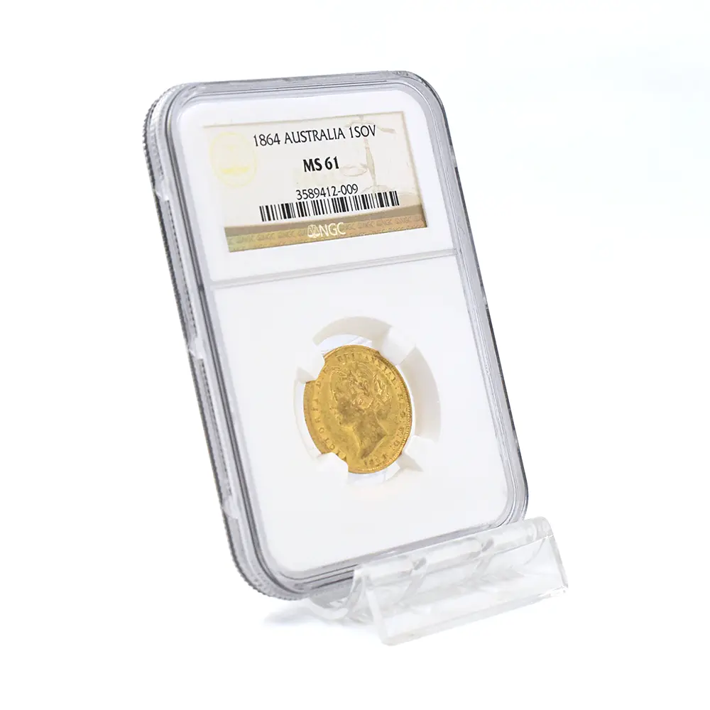 アンティークコイン6：6527 オーストラリア 1864 ヴィクトリア女王 ソブリン金貨 NGC MS61