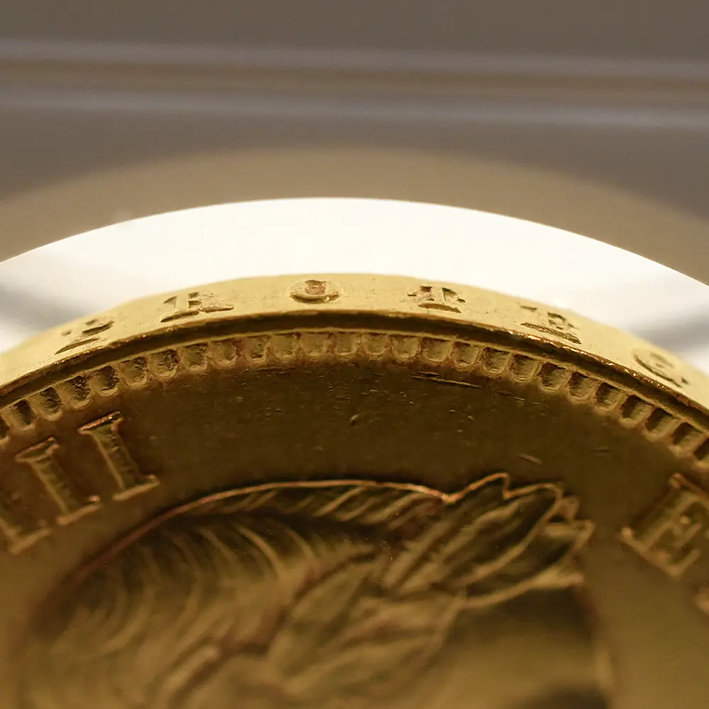 アンティークコイン13：6529 フランス 1869A ナポレオン3世 100フラン金貨 NGC AU58