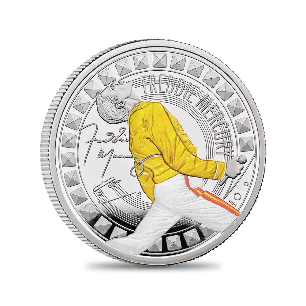 モダンコイン2：6530 2025 チャールズ3世 ミュージックレジェンド第12弾 フレディ・マーキュリー 2ポンド1オンスプルーフ銀貨 未鑑定 箱付き【ご予約承り品】