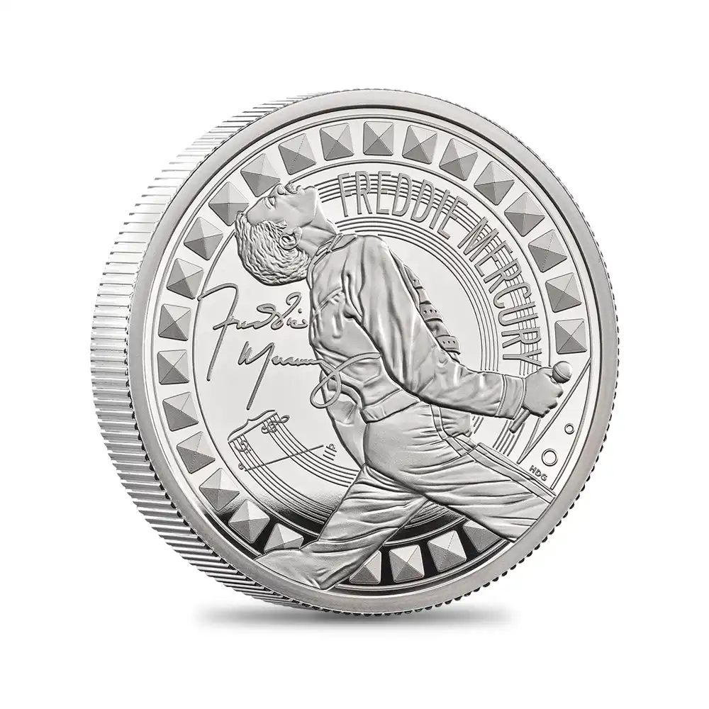 モダンコイン2：6531 2025 チャールズ3世 ミュージックレジェンド第12弾 フレディ・マーキュリー 5ポンド2オンスプルーフ銀貨 未鑑定 箱付き【ご予約承り品】