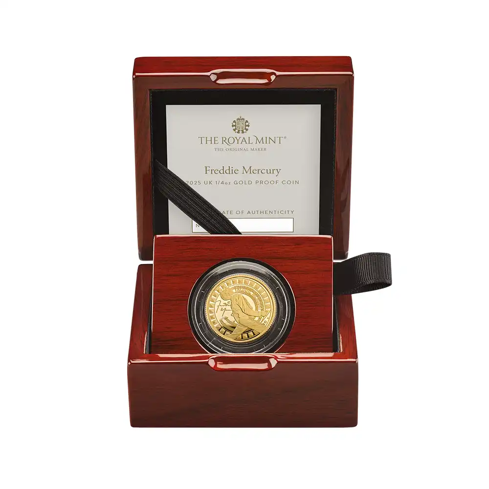 モダンコイン4：6533 2025 チャールズ3世 ミュージックレジェンド第12弾 フレディ・マーキュリー 25ポンド1/4オンスプルーフ金貨 未鑑定 箱付き【ご予約承り品】