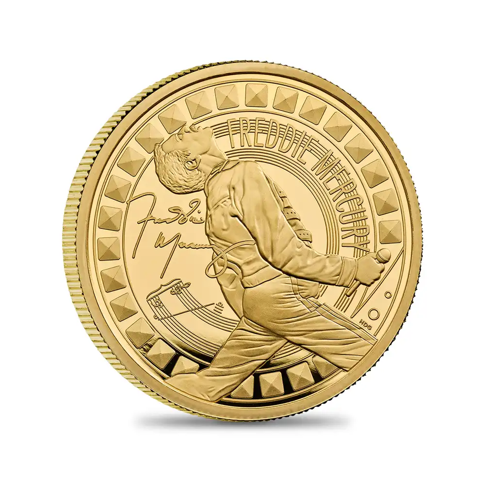 モダンコイン2:6534 2025 チャールズ3世 ミュージックレジェンド第12弾 フレディ・マーキュリー 100ポンド1オンスプルーフ金貨 未鑑定 箱付き【ご予約承り品】