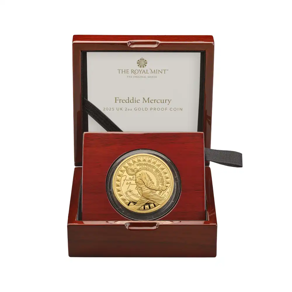 モダンコイン4：6535 2025 チャールズ3世 ミュージックレジェンド第12弾 フレディ・マーキュリー 200ポンド2オンスプルーフ金貨 未鑑定 箱付き【ご予約承り品】