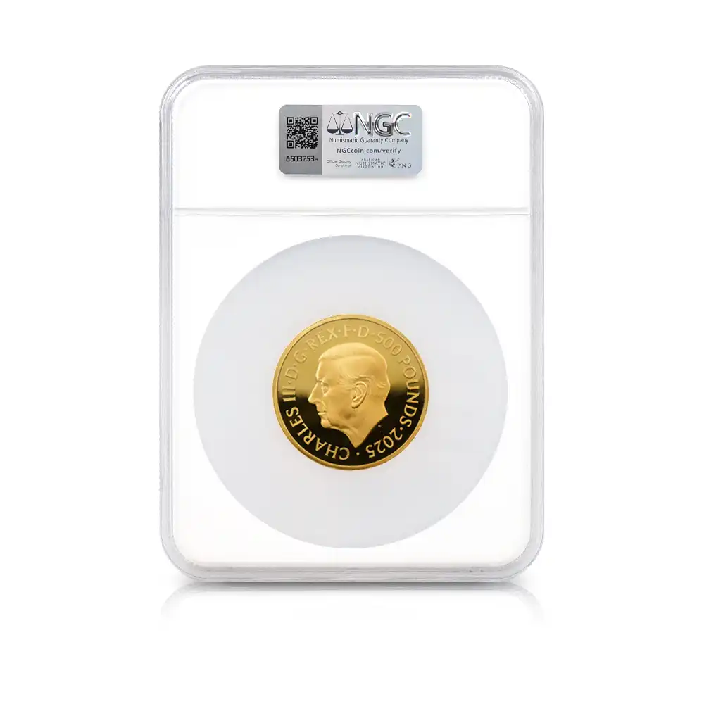 モダンコイン5：6536 2025 チャールズ3世 ワーテルロー・メダル - 勝利 500ポンド5オンス金貨 発行即日鑑定品 NGC PF70UC 箱付き（シリアルナンバー：01）