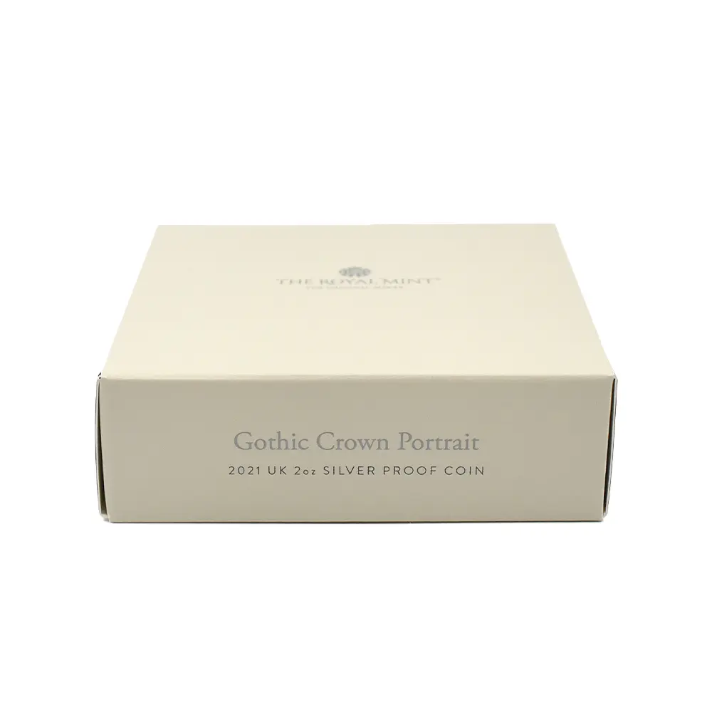モダンコイン10：6542 2021 エリザベス2世 ゴチッククラウン 5ポンド2オンス銀貨 2枚セット 発行即日鑑定品 NGC PF70UC 箱付き