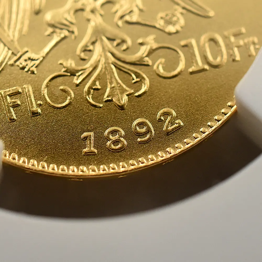 アンティークコイン12：6543 オーストリア 1892 フランツ・ヨーゼフ1世 10フラン金貨 リストライク NGC MS70