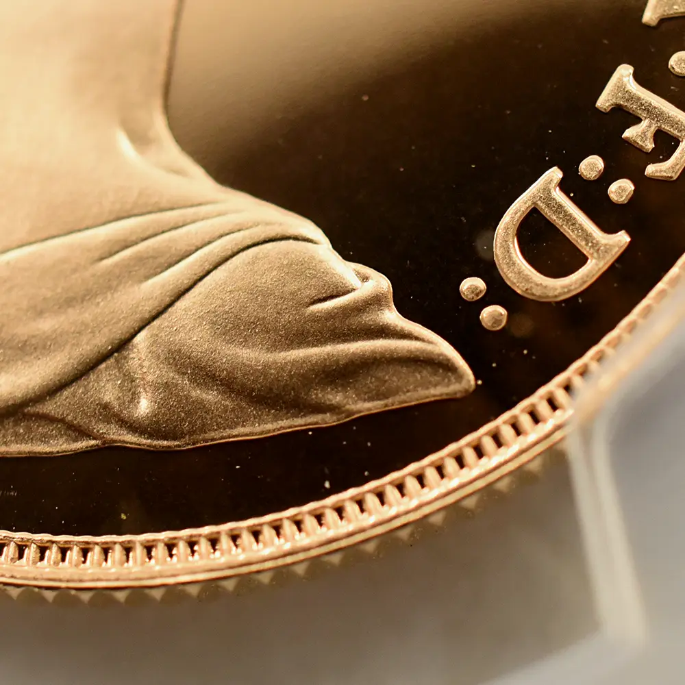 モダンコイン9:6545 1983 エリザベス2世 ヤングエリザベス 聖ジョージ竜退治 2ポンド・1・1/2ソブリン金貨 PCGS PR69-70DC S-SB1 箱付き