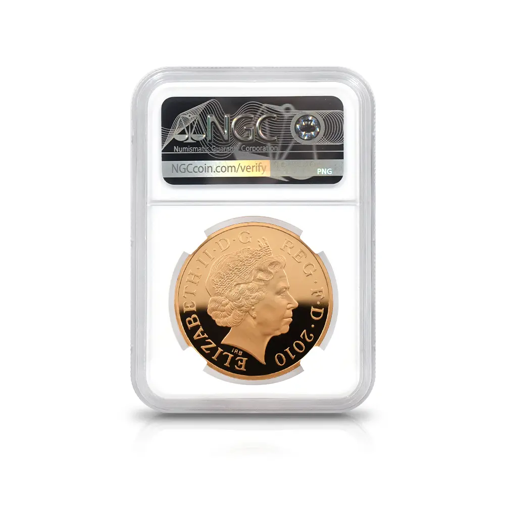 モダンコイン5:6539 2010 エリザベス2世 王政復古350周年記念 5ポンド金貨 NGC PF70UC