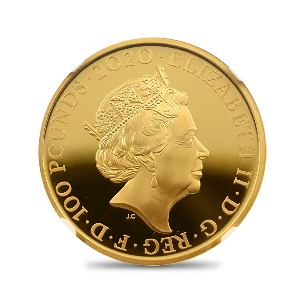 モダンコイン3：6546 2020 エリザベス2世 007 ジェームズ・ボンド 第1貨 100ポンド1オンス金貨 NGC PF70UC 箱付き