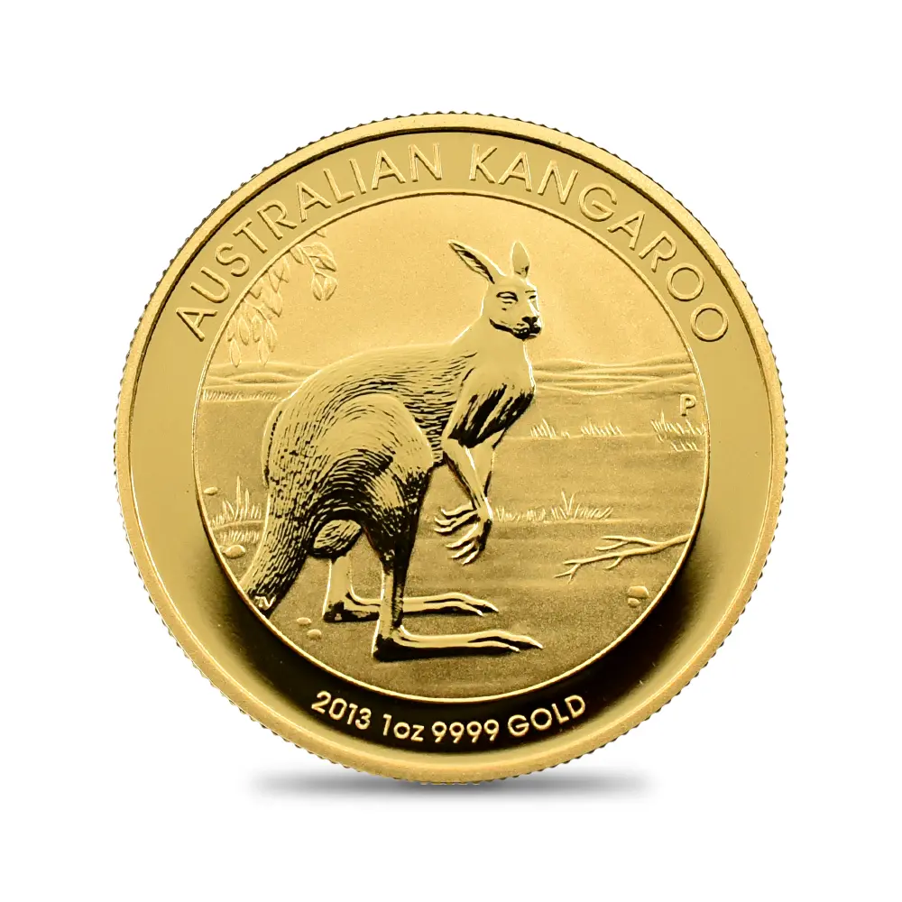 地金型2：6538 オーストラリア 2013 カンガルー 100ドル 1オンス 金貨【1枚】 (コインケース付き)