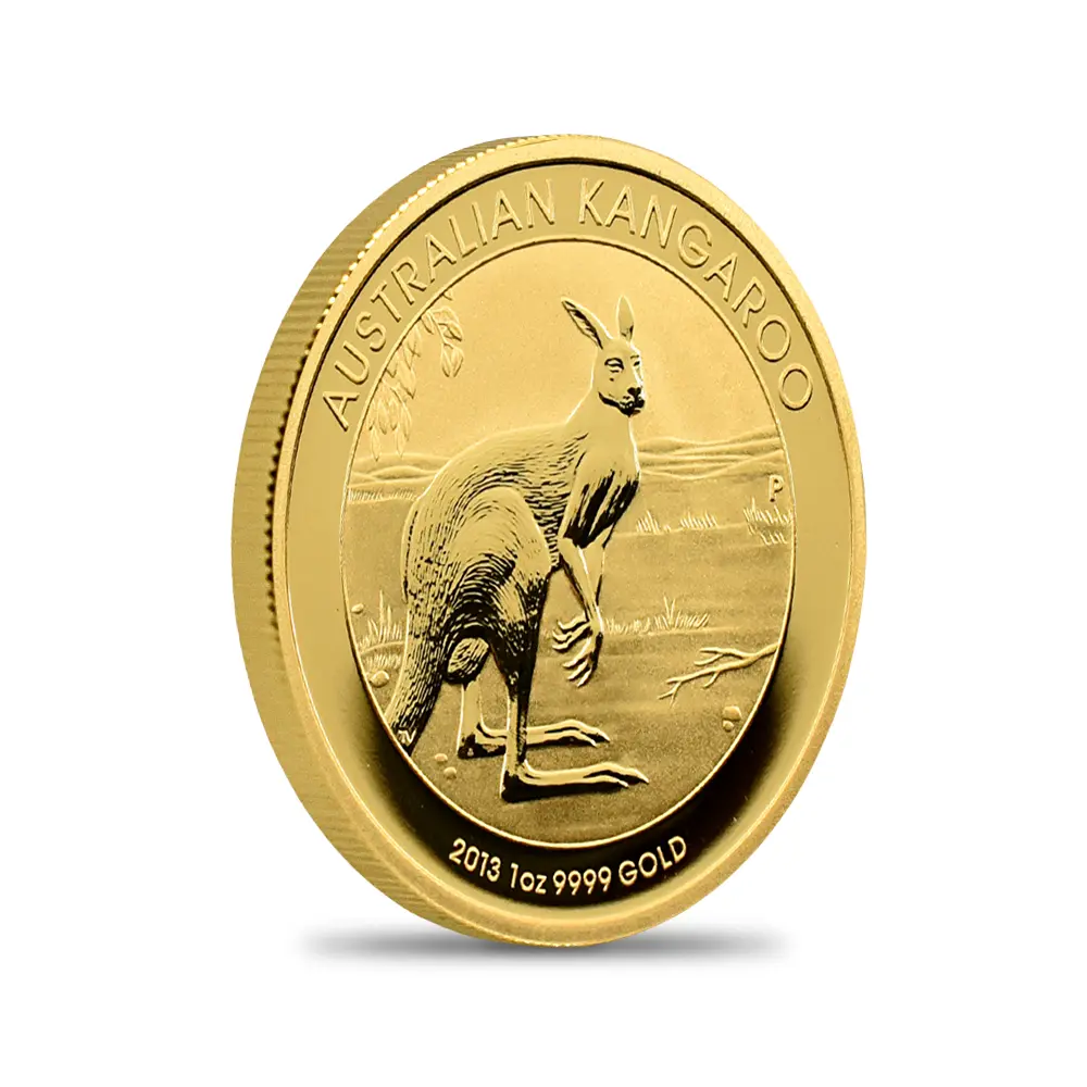 地金型4：6538 オーストラリア 2013 カンガルー 100ドル 1オンス 金貨【1枚】 (コインケース付き)