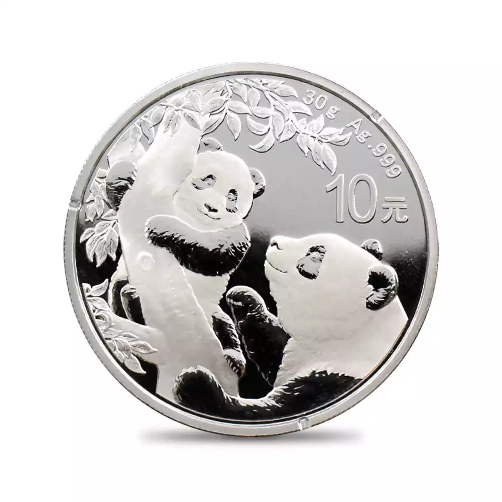 地金型2：2409 中国 2021 パンダ 10元 30g 銀貨 【1枚】 (コインケース付き)
