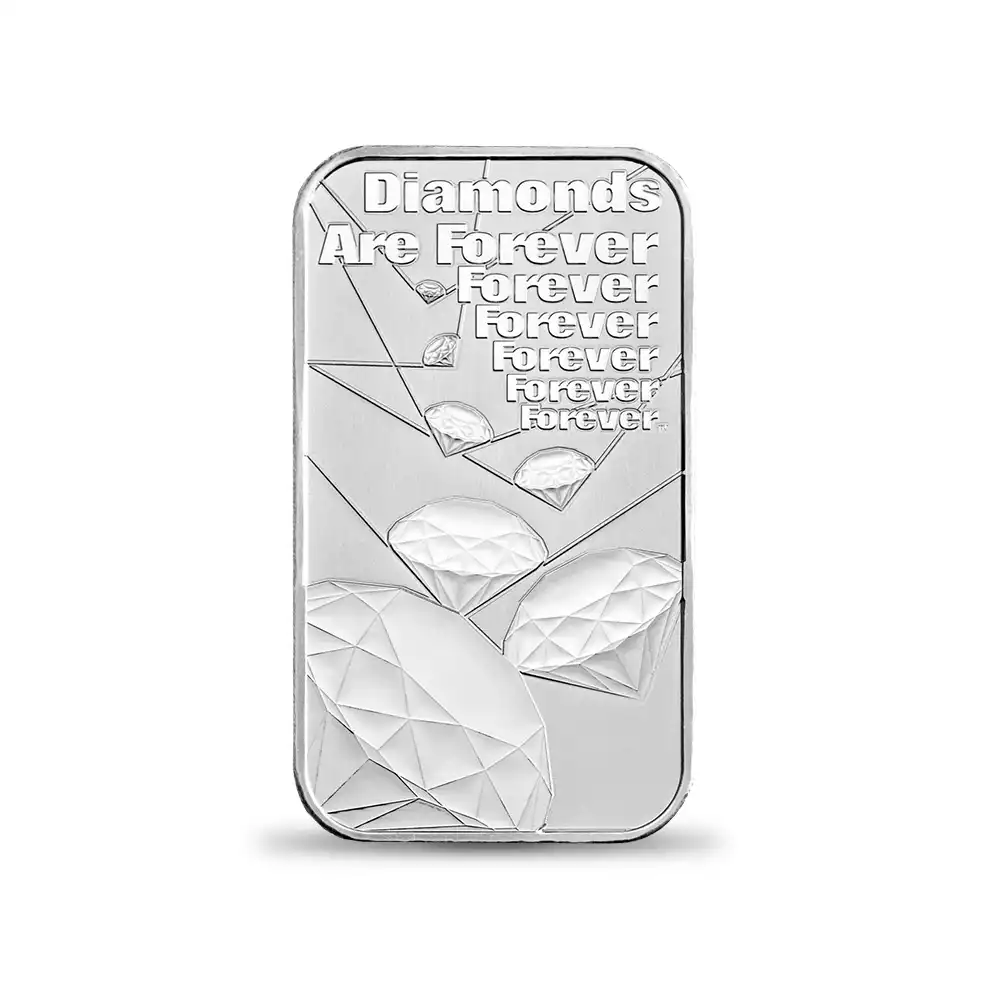 地金型2：2452 007/ダイヤモンドは永遠に 公開50周年記念 銀の延べ板 1オンス 【1本】