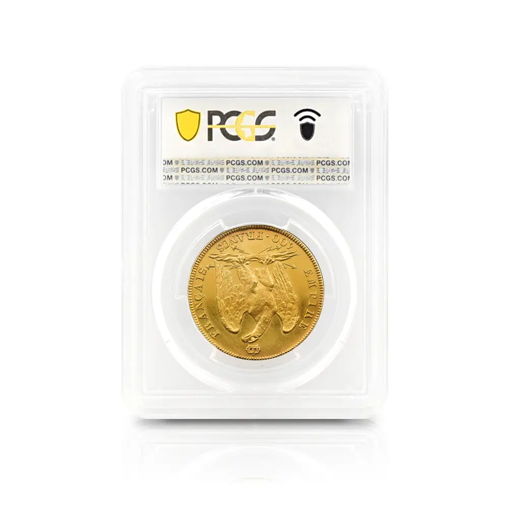 試作貨5：5152 フランス 1807 ナポレオン1世 100フラン試作金メッキ銅貨 PCGS SP62 Maz-601a