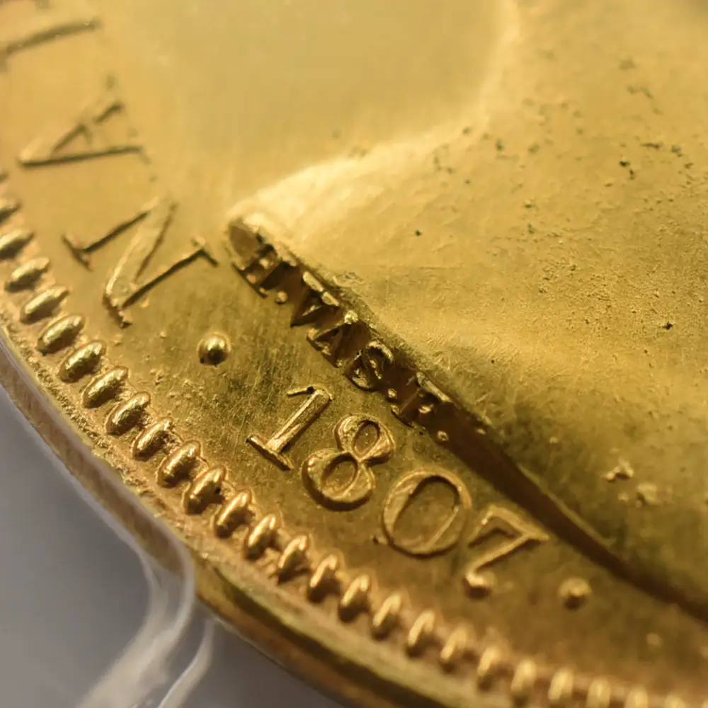 試作貨9：5152 フランス 1807 ナポレオン1世 100フラン試作金メッキ銅貨 PCGS SP62 Maz-601a