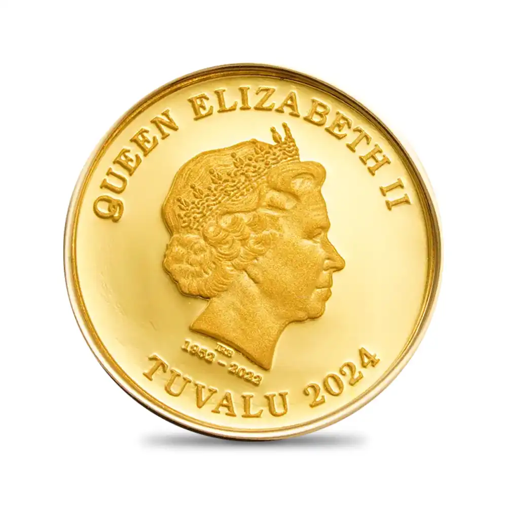 モダンコイン3：6513 ツバル 2024 エリザベス2世 猫 3ドル1/25オンスプルーフ金貨 未鑑定 箱付き