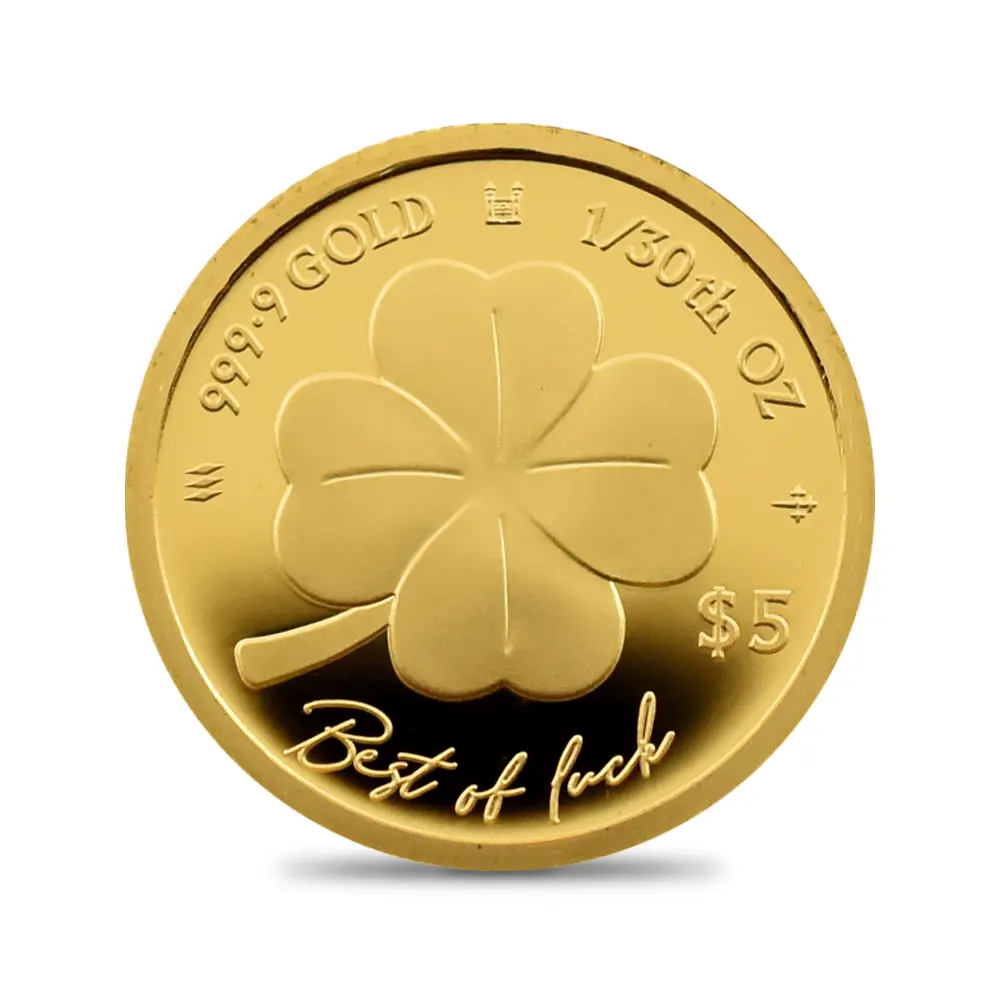 モダンコイン2：6516 クック諸島 2025 チャールズ3世 四葉のクロバー 5ドル 1/30オンスプルーフ金貨 未鑑定 箱付き