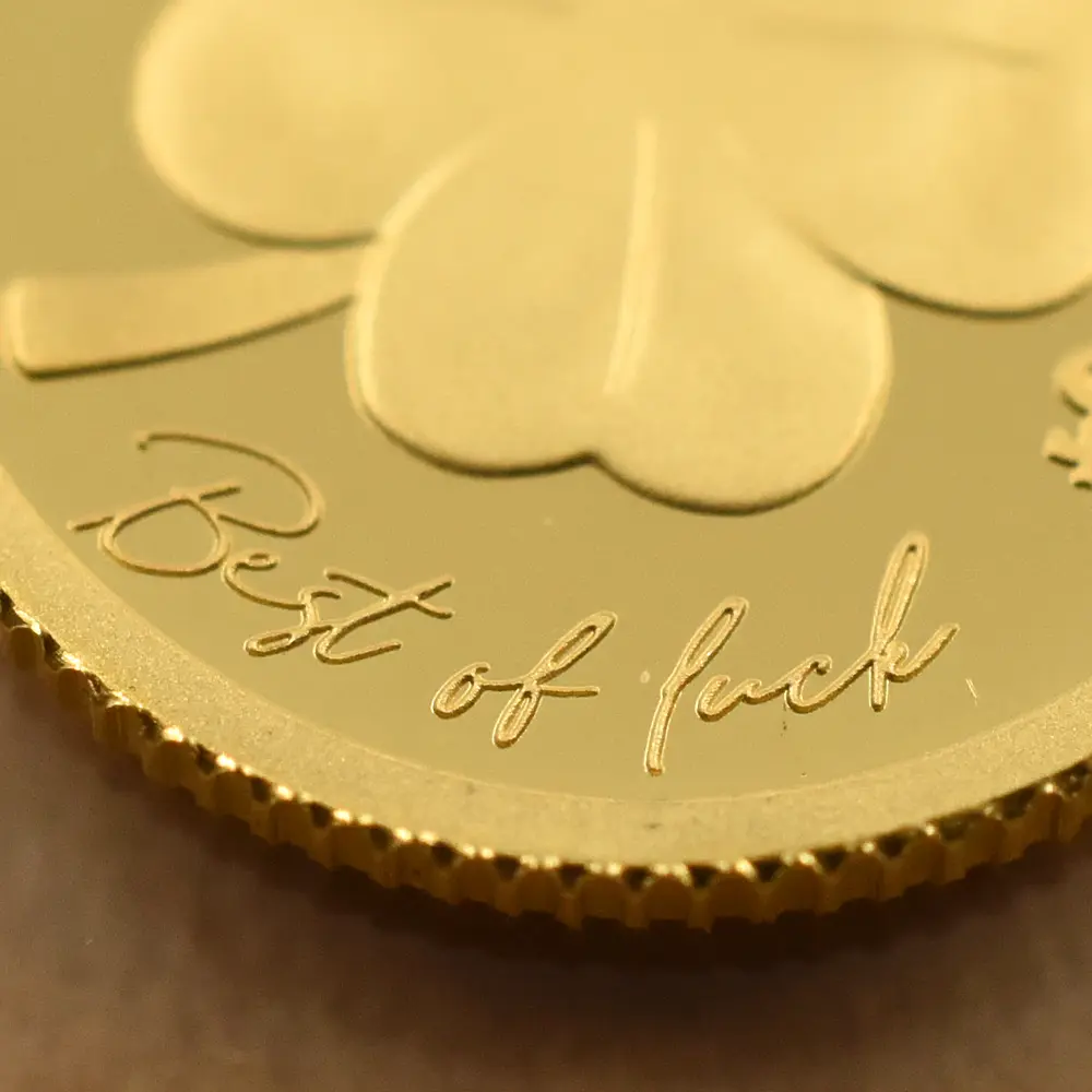 モダンコイン6：6516 クック諸島 2025 チャールズ3世 四葉のクロバー 5ドル 1/30オンスプルーフ金貨 未鑑定 箱付き