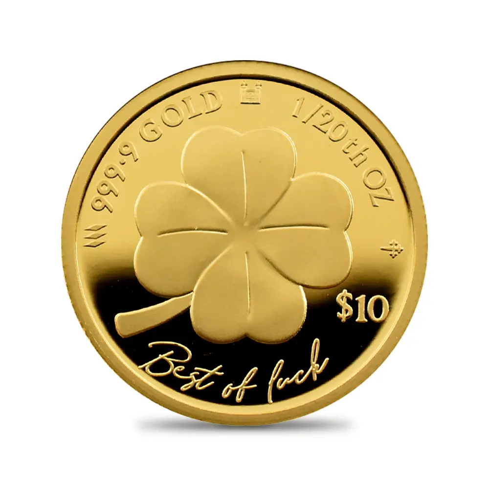 モダンコイン2：6517 クック諸島 2025 チャールズ3世 四葉のクロバー 10ドル 1/20オンスプルーフ金貨 未鑑定 箱付き