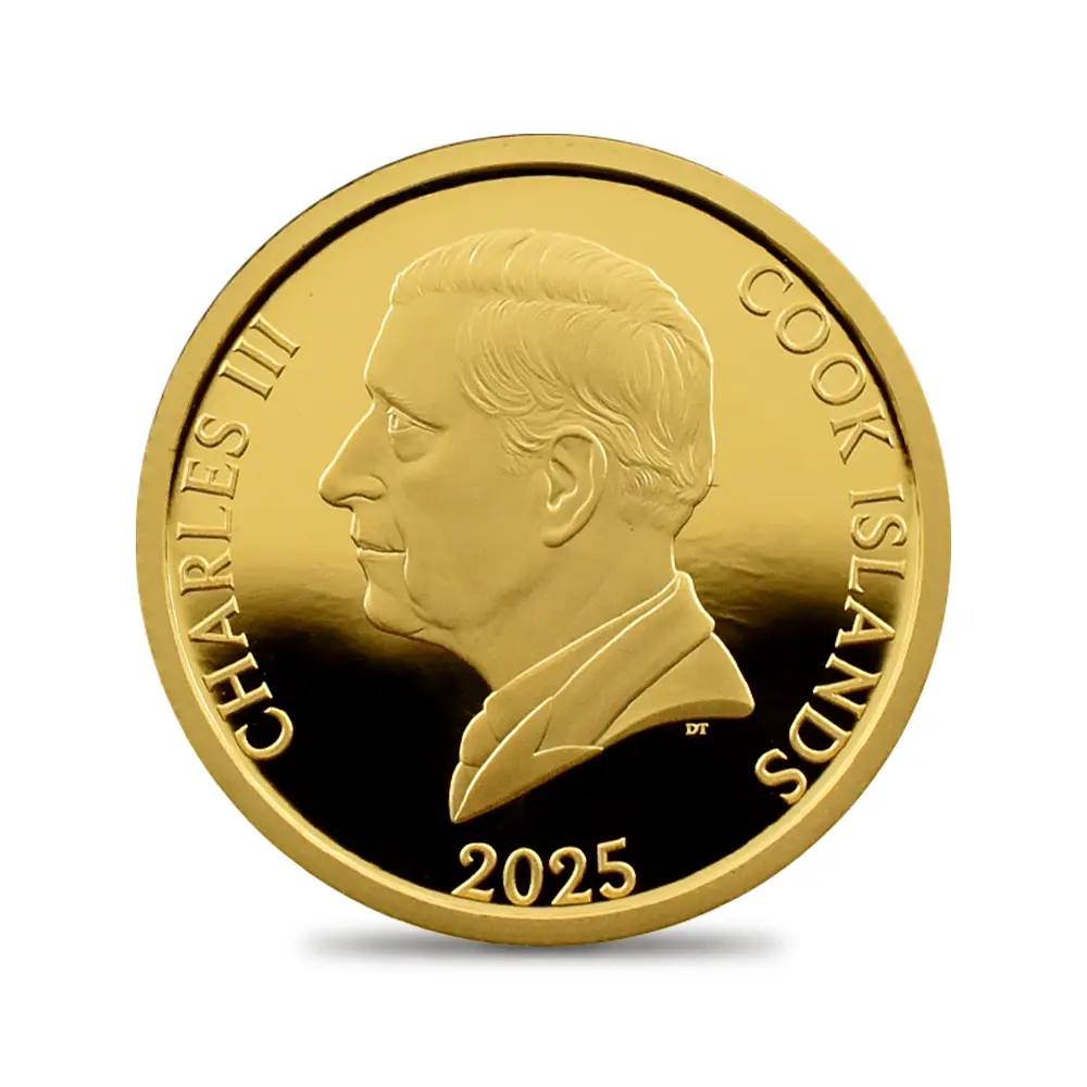 モダンコイン3：6517 クック諸島 2025 チャールズ3世 四葉のクロバー 10ドル 1/20オンスプルーフ金貨 未鑑定 箱付き