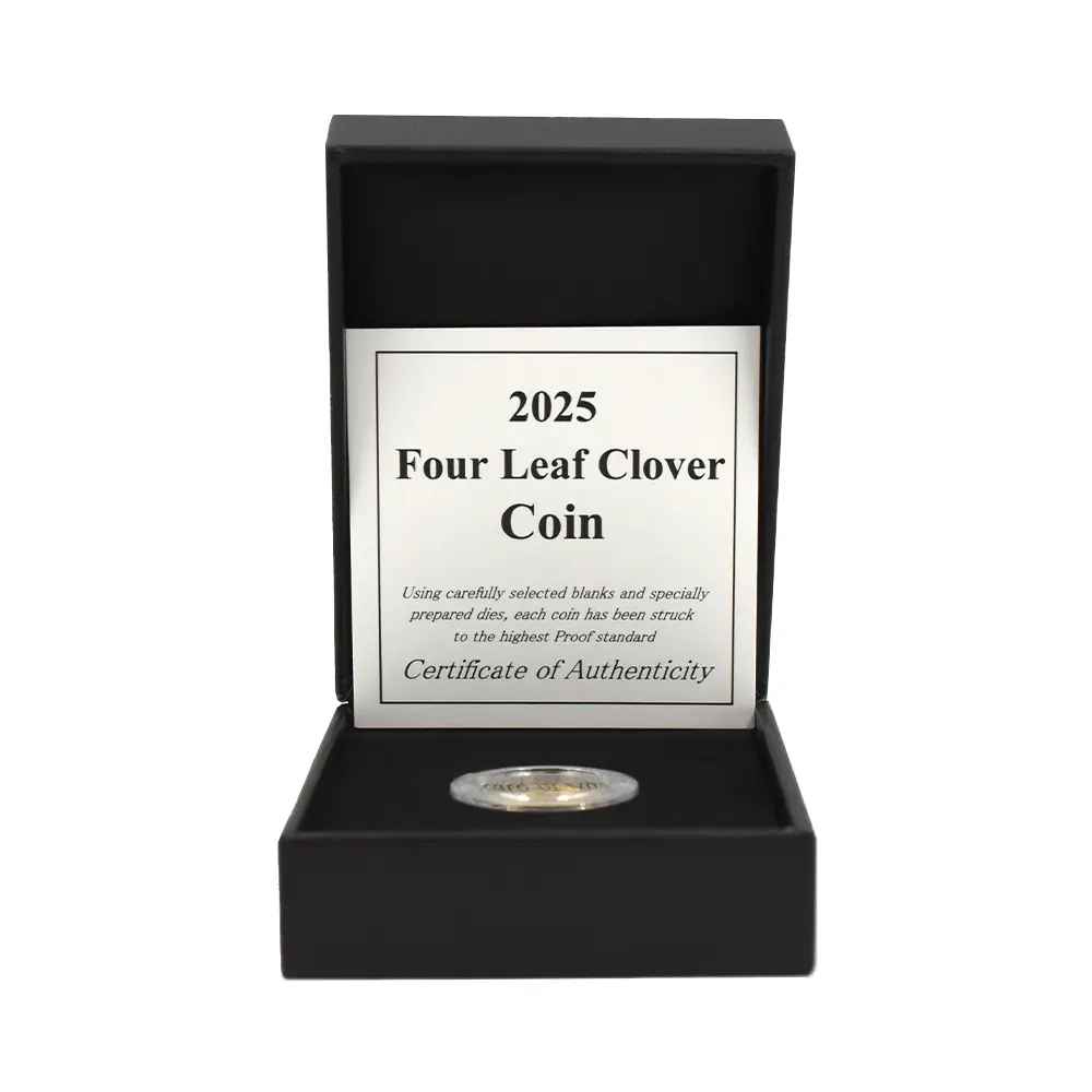 モダンコイン5：6517 クック諸島 2025 チャールズ3世 四葉のクロバー 10ドル 1/20オンスプルーフ金貨 未鑑定 箱付き