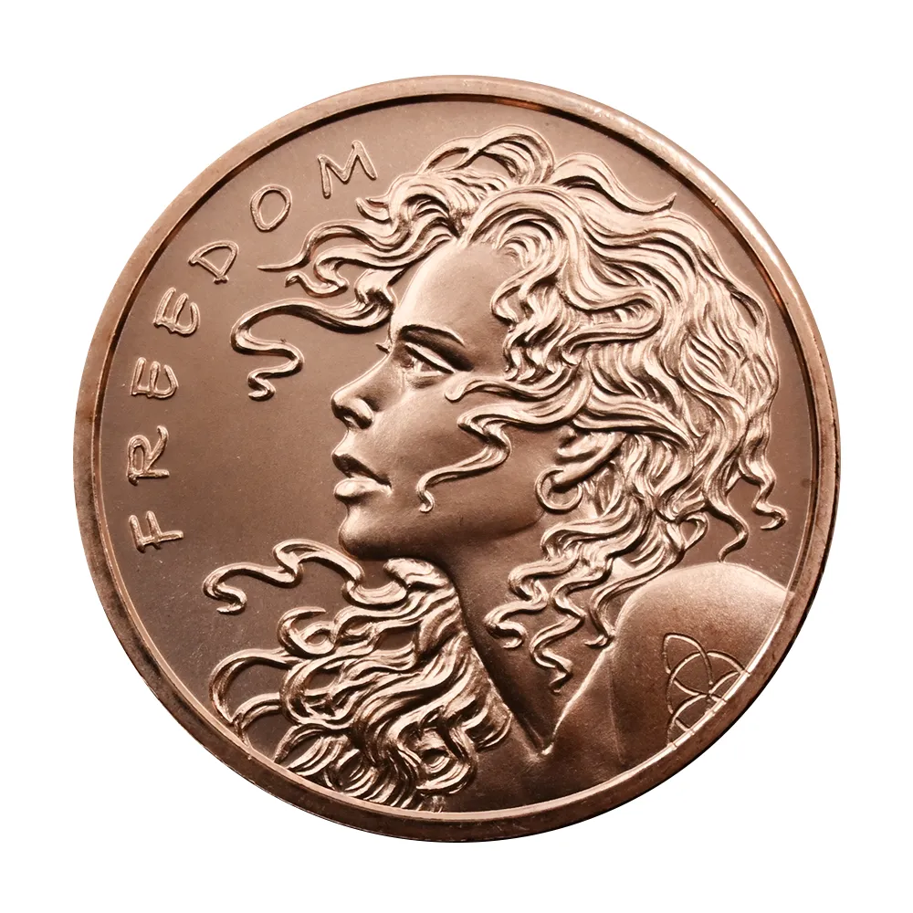地金型2：3867 アメリカ 2023 フリーダムガール 1オンス 銅メダル 【1枚】 (コインケース付き)