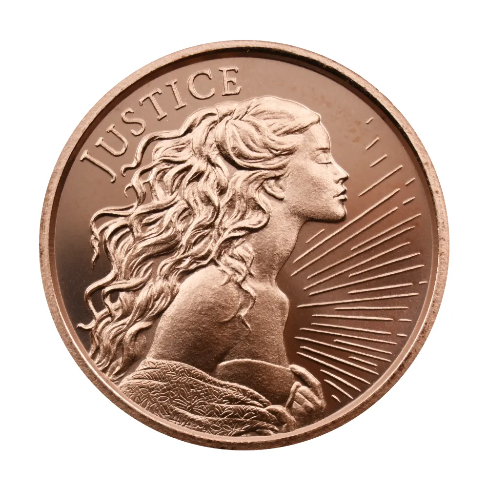 地金型2：3869 アメリカ 2023 ジャスティス 1オンス 銅メダル 【1枚】 (コインケース付き)