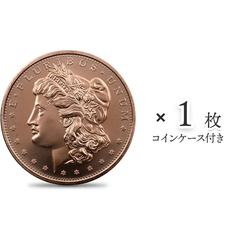 地金型1：3874 アメリカ モルガン 1オンス 銅メダル 【1枚】 (コインケース付き)