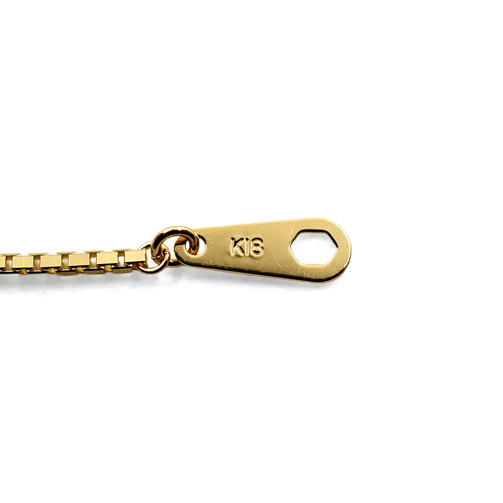 地金型2:6512 ネックレス チェーン ゴールド ベネチアンチェーン ムーブ 18金(K18) 幅約1mm 全長 約45cm 重量 約3.38g K18刻印入り