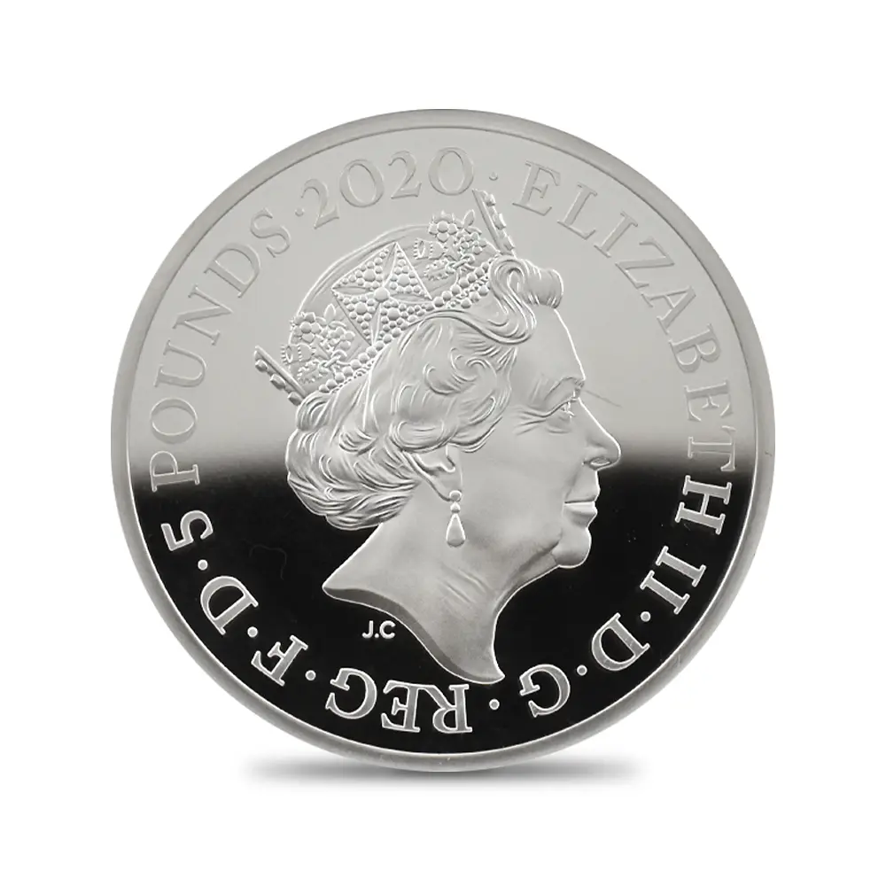 モダンコイン3：6554 2020 エリザベス2世 スリーグレーセス 5ポンド2オンス銀貨 ファーストリリース NGC PF70UC 箱付き
