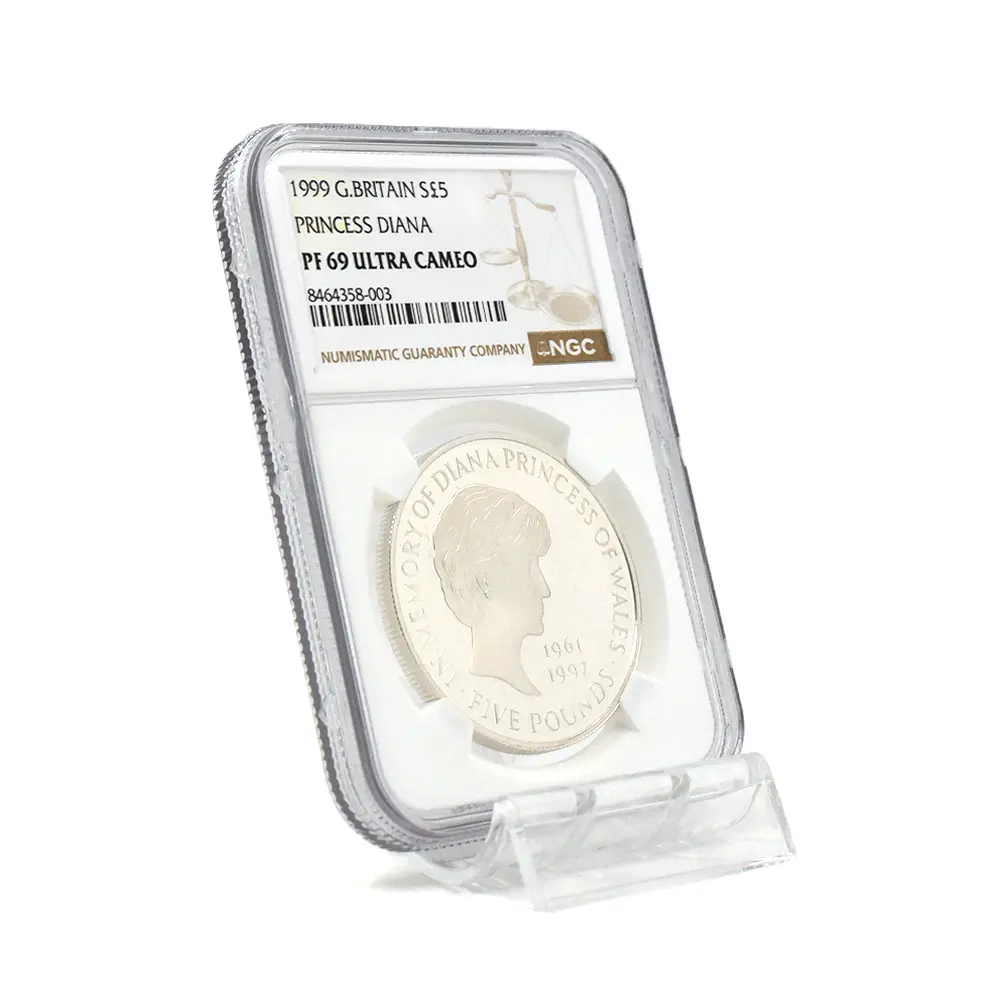 モダンコイン6：6555 1999 エリザベス2世 ダイアナ妃追悼記念 5ポンド銀貨 NGC PF69UC